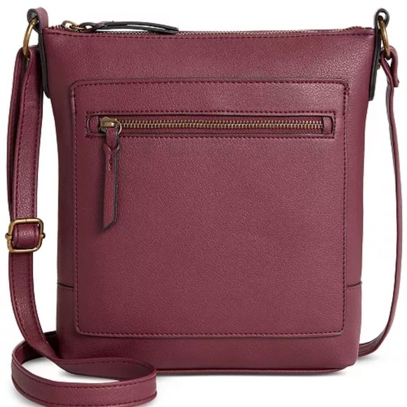 Style & Co Hudsonn Crossbody Bag red- Small, Zip Closure, Adjustable Strap - Picture 1 of 9